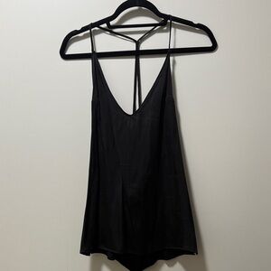 Elegant Black Tank Top for Women - Open Back